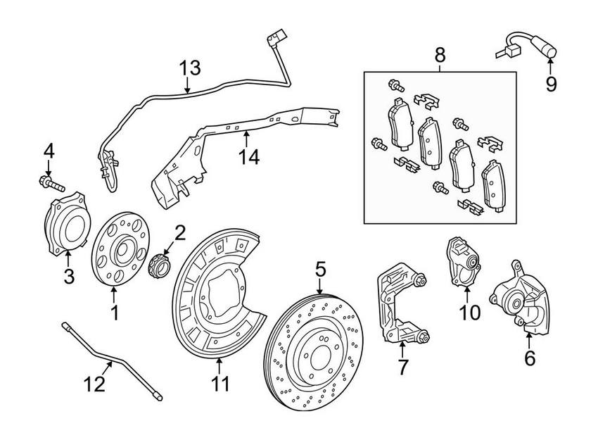 Mercedes Disc Brake Caliper - Rear Driver Left 2314230781